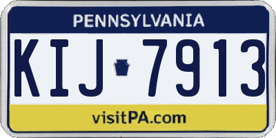 PA license plate KIJ7913