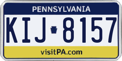 PA license plate KIJ8157