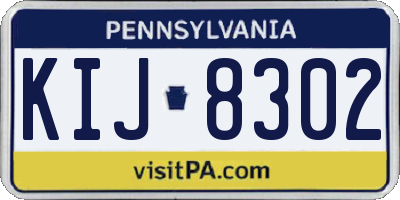 PA license plate KIJ8302