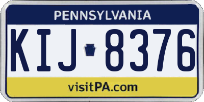 PA license plate KIJ8376
