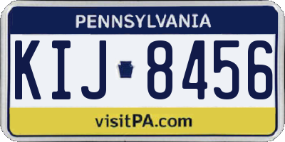 PA license plate KIJ8456