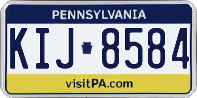 PA license plate KIJ8584