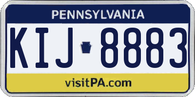 PA license plate KIJ8883
