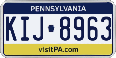 PA license plate KIJ8963