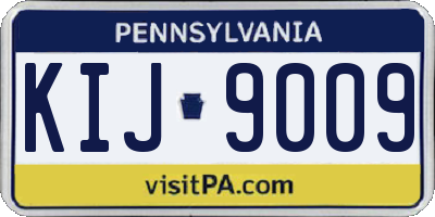 PA license plate KIJ9009