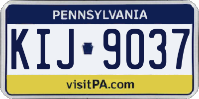 PA license plate KIJ9037