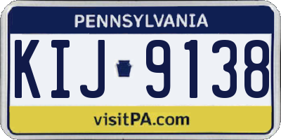 PA license plate KIJ9138
