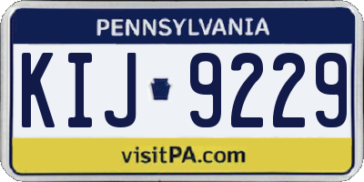 PA license plate KIJ9229