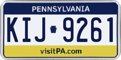 PA license plate KIJ9261