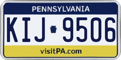 PA license plate KIJ9506