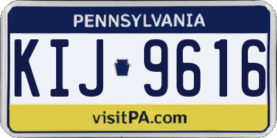 PA license plate KIJ9616