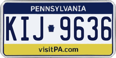PA license plate KIJ9636