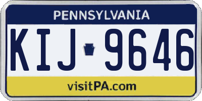 PA license plate KIJ9646
