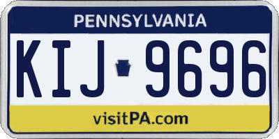 PA license plate KIJ9696