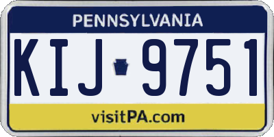 PA license plate KIJ9751