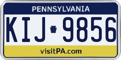 PA license plate KIJ9856