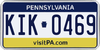 PA license plate KIK0469