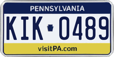 PA license plate KIK0489