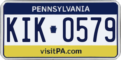 PA license plate KIK0579