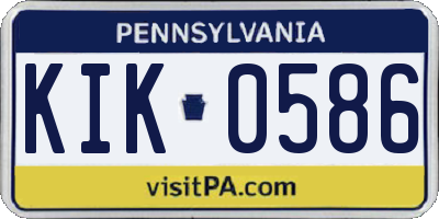 PA license plate KIK0586