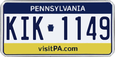 PA license plate KIK1149