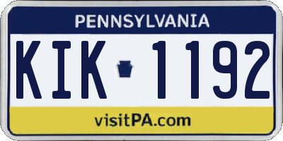 PA license plate KIK1192