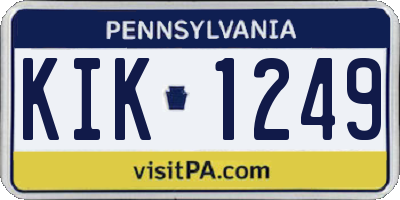 PA license plate KIK1249