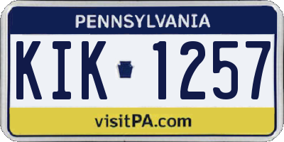PA license plate KIK1257