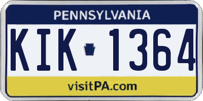 PA license plate KIK1364