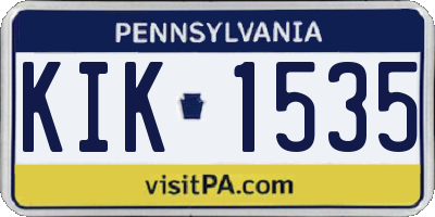 PA license plate KIK1535