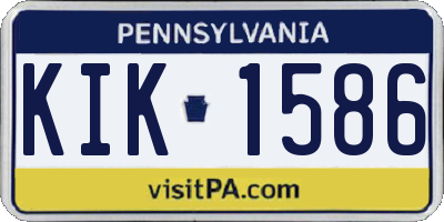 PA license plate KIK1586
