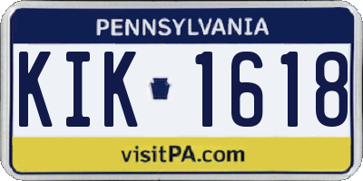 PA license plate KIK1618