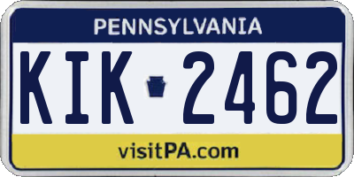 PA license plate KIK2462
