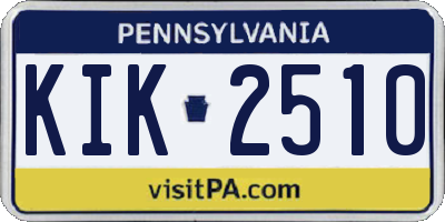 PA license plate KIK2510