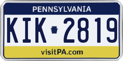 PA license plate KIK2819