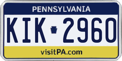 PA license plate KIK2960