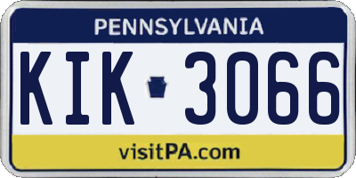 PA license plate KIK3066