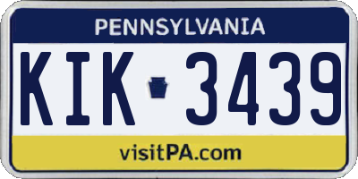 PA license plate KIK3439