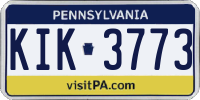 PA license plate KIK3773