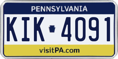 PA license plate KIK4091