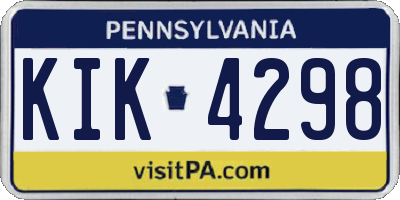 PA license plate KIK4298