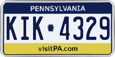 PA license plate KIK4329