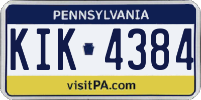 PA license plate KIK4384