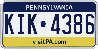 PA license plate KIK4386