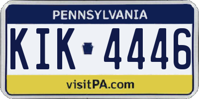 PA license plate KIK4446