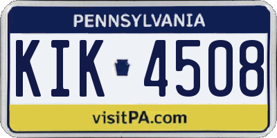 PA license plate KIK4508