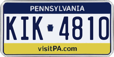 PA license plate KIK4810