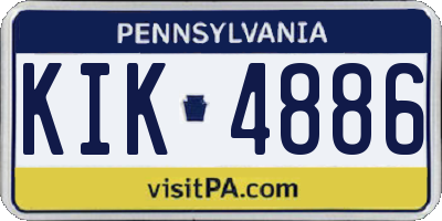 PA license plate KIK4886