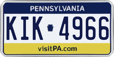 PA license plate KIK4966