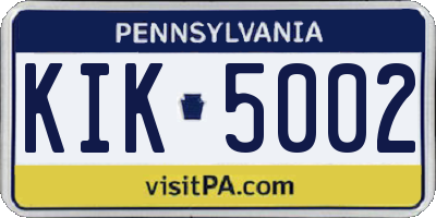 PA license plate KIK5002